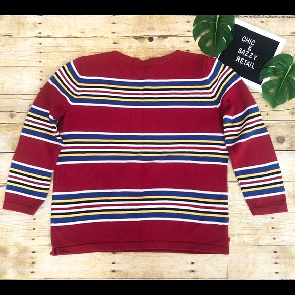 NWOT Lauren Ralph Lauren Red Striped Sweater - Picture 5 of 6
